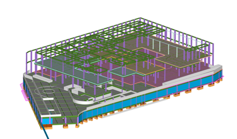 TAS Model of SJ House illustrating detailed architectural and structural components modeled using Glodon Cubicost TAS to support digital quantity take-off and cost planning.